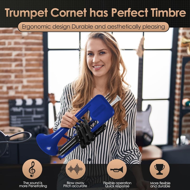PAMPET SEA LION Professional Plastic Bb Trumpet Set for Student Beginner (Blue) - Image 5